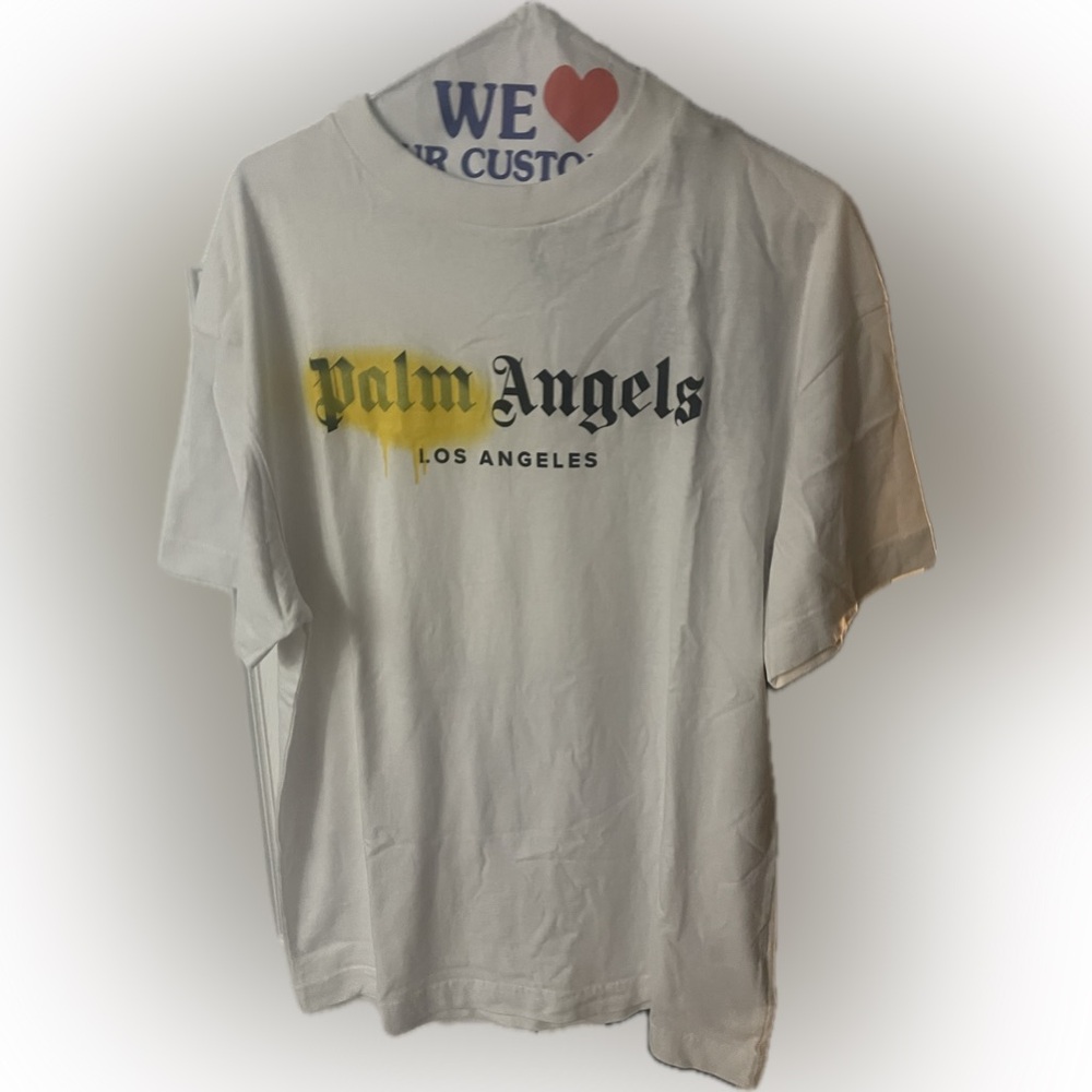 Palm Angels White T-Shirt with Black Label
